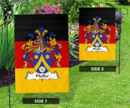 ScotsTee Shop Germans Pfeffer Coat of Arms on Germany Flag Garden Flag/ House Flag