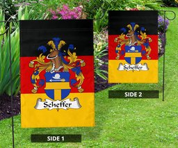 ScotsTee Shop Germans Scheffer Coat of Arms on Germany Flag Garden Flag/ House Flag