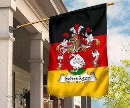 ScotsTee Shop Germans Schwager Coat of Arms on Germany Flag Garden Flag/ House Flag