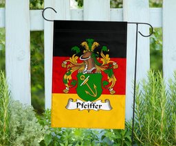 ScotsTee Shop Germans Pfeiffer Coat of Arms on Germany Flag Garden Flag/ House Flag