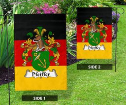 ScotsTee Shop Germans Pfeiffer Coat of Arms on Germany Flag Garden Flag/ House Flag