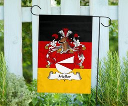 ScotsTee Shop Germans Meller Coat of Arms on Germany Flag Garden Flag/ House Flag