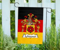 ScotsTee Shop Germans Lehmann Coat of Arms on Germany Flag Garden Flag/ House Flag