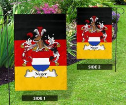 ScotsTee Shop Germans Neger Coat of Arms on Germany Flag Garden Flag/ House Flag