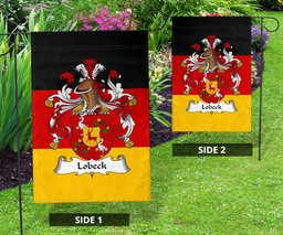 ScotsTee Shop Germans Lobeck Coat of Arms on Germany Flag Garden Flag/ House Flag