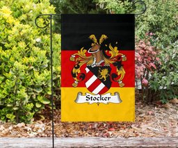 ScotsTee Shop Germans Stocker Coat of Arms on Germany Flag Garden Flag/ House Flag