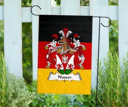 ScotsTee Shop Germans Nusser Coat of Arms on Germany Flag Garden Flag/ House Flag