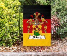 ScotsTee Shop Germans Roser Coat of Arms on Germany Flag Garden Flag/ House Flag