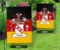 ScotsTee Shop Germans Knebel Coat of Arms on Germany Flag Garden Flag/ House Flag
