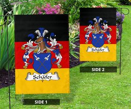 ScotsTee Shop Germans Schafer Coat of Arms on Germany Flag Garden Flag/ House Flag