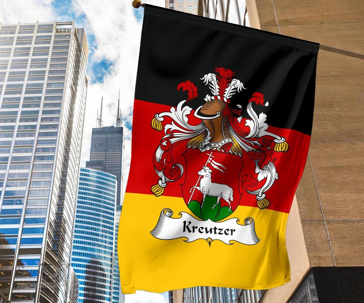 ScotsTee Shop Germans Kreutzer Coat of Arms on Germany Flag Garden Flag/ House Flag