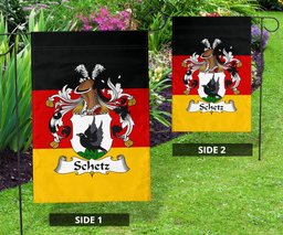 ScotsTee Shop Germans Schetz Coat of Arms on Germany Flag Garden Flag/ House Flag