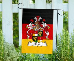 ScotsTee Shop Germans Klingel Coat of Arms on Germany Flag Garden Flag/ House Flag