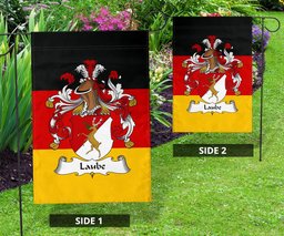 ScotsTee Shop Germans Laube Coat of Arms on Germany Flag Garden Flag/ House Flag