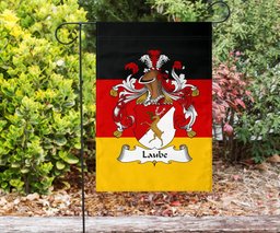 ScotsTee Shop Germans Laube Coat of Arms on Germany Flag Garden Flag/ House Flag