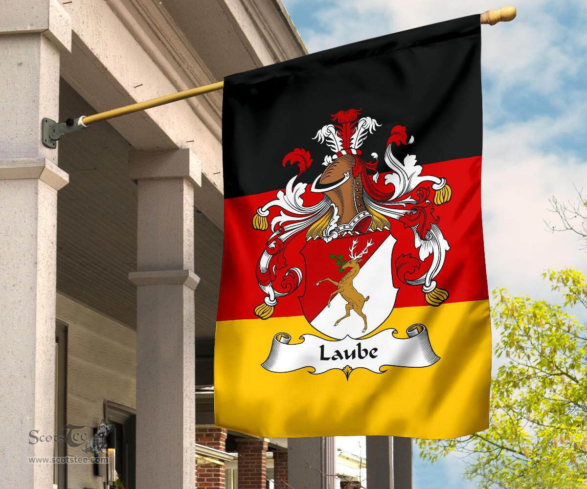 ScotsTee Shop Germans Laube Coat of Arms on Germany Flag Garden Flag/ House Flag