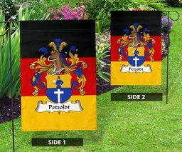 ScotsTee Shop Germans Petzoldt Coat of Arms on Germany Flag Garden Flag/ House Flag