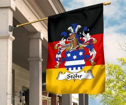 ScotsTee Shop Germans Stohr Coat of Arms on Germany Flag Garden Flag/ House Flag