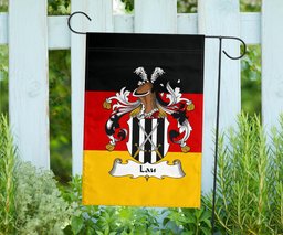 ScotsTee Shop Germans Lau Coat of Arms on Germany Flag Garden Flag/ House Flag