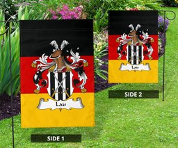 ScotsTee Shop Germans Lau Coat of Arms on Germany Flag Garden Flag/ House Flag