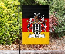 ScotsTee Shop Germans Lau Coat of Arms on Germany Flag Garden Flag/ House Flag