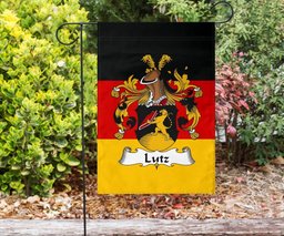 ScotsTee Shop Germans Lutz Coat of Arms on Germany Flag Garden Flag/ House Flag