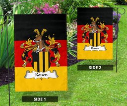 ScotsTee Shop Germans Konen Coat of Arms on Germany Flag Garden Flag/ House Flag