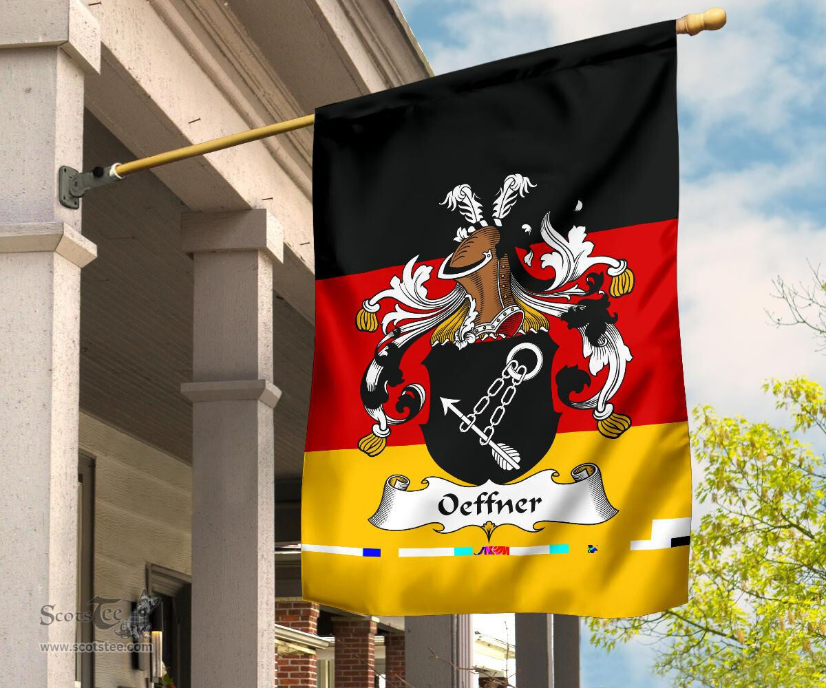 ScotsTee Shop Germans Oeffner Coat of Arms on Germany Flag Garden Flag/ House Flag