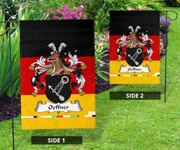 ScotsTee Shop Germans Oeffner Coat of Arms on Germany Flag Garden Flag/ House Flag