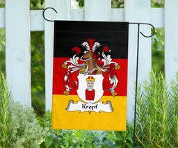 ScotsTee Shop Germans Kropf Coat of Arms on Germany Flag Garden Flag/ House Flag