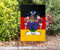 ScotsTee Shop Germans Vogl Coat of Arms on Germany Flag Garden Flag/ House Flag