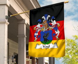 ScotsTee Shop Germans Vogl Coat of Arms on Germany Flag Garden Flag/ House Flag