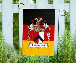 ScotsTee Shop Germans Langmann Coat of Arms on Germany Flag Garden Flag/ House Flag
