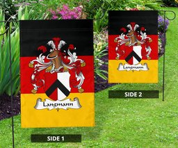 ScotsTee Shop Germans Langmann Coat of Arms on Germany Flag Garden Flag/ House Flag