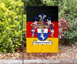 ScotsTee Shop Germans Oppermann Coat of Arms on Germany Flag Garden Flag/ House Flag
