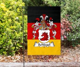 ScotsTee Shop Germans Schlegel Coat of Arms on Germany Flag Garden Flag/ House Flag
