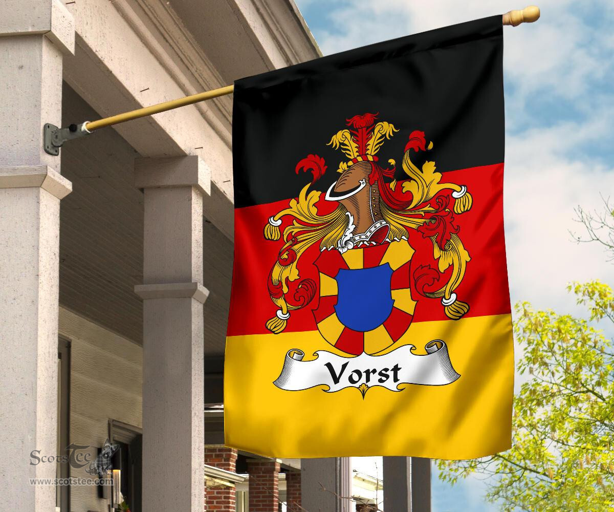 ScotsTee Shop Germans Vorst Coat of Arms on Germany Flag Garden Flag/ House Flag