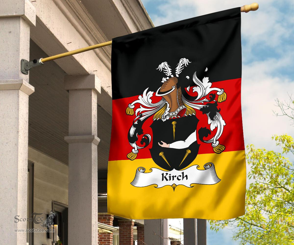 ScotsTee Shop Germans Kirch Coat of Arms on Germany Flag Garden Flag/ House Flag