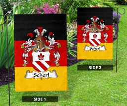 ScotsTee Shop Germans Scherl Coat of Arms on Germany Flag Garden Flag/ House Flag