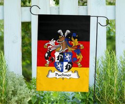 ScotsTee Shop Germans Puchner Coat of Arms on Germany Flag Garden Flag/ House Flag