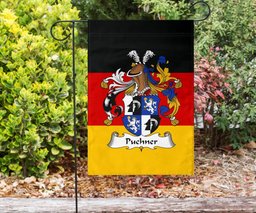 ScotsTee Shop Germans Puchner Coat of Arms on Germany Flag Garden Flag/ House Flag