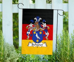 ScotsTee Shop Germans Scharer Coat of Arms on Germany Flag Garden Flag/ House Flag