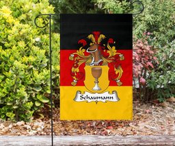 ScotsTee Shop Germans Schaumann Coat of Arms on Germany Flag Garden Flag/ House Flag