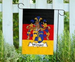 ScotsTee Shop Germans Wenger Coat of Arms on Germany Flag Garden Flag/ House Flag