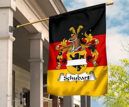 ScotsTee Shop Germans Schubart Coat of Arms on Germany Flag Garden Flag/ House Flag