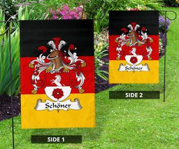 ScotsTee Shop Germans Schoner Coat of Arms on Germany Flag Garden Flag/ House Flag