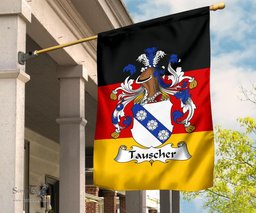 ScotsTee Shop Germans Tauscher Coat of Arms on Germany Flag Garden Flag/ House Flag