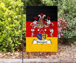 ScotsTee Shop Germans Stenger Coat of Arms on Germany Flag Garden Flag/ House Flag