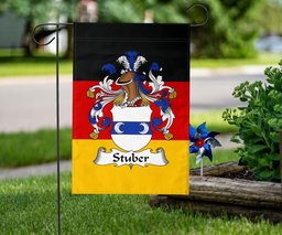ScotsTee Shop Germans Stuber Coat of Arms on Germany Flag Garden Flag/ House Flag