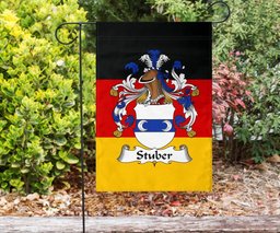 ScotsTee Shop Germans Stuber Coat of Arms on Germany Flag Garden Flag/ House Flag
